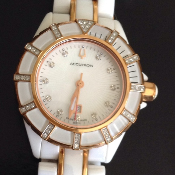 Accutron by Bulova Accessories - Bulova Accutron Watch White/Gold